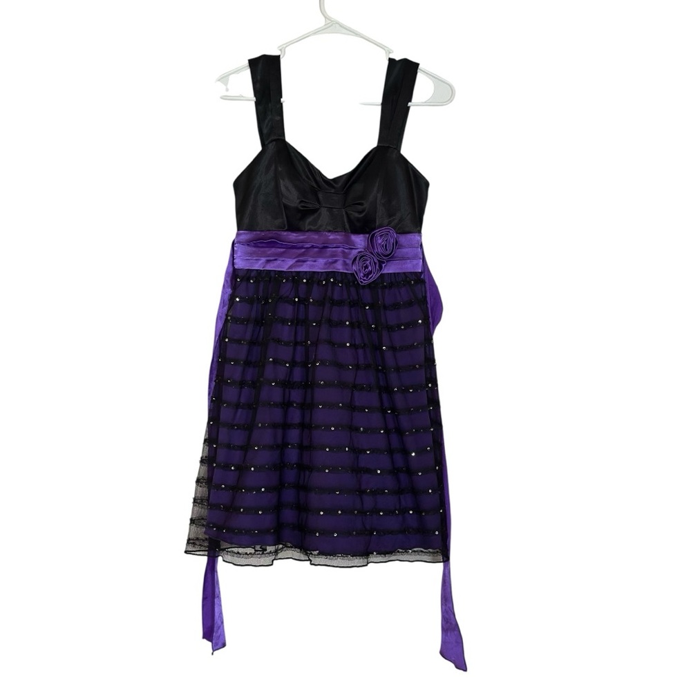 City Triangle Black & Purple Dress, Size 3